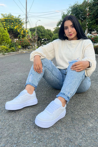 Tenis blancos para mujer