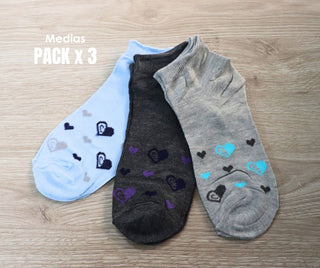 Pack x3 Medias Tobilleras para Mujer