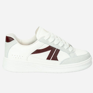 Tenis Blanco Suela Baja para Dama - BLANCO CON VINO MELBEC