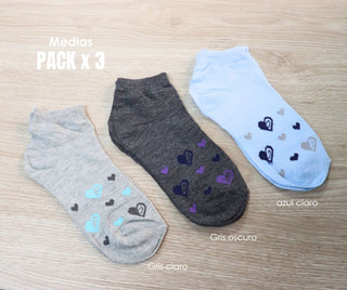 Pack x3 Medias Tobilleras para Mujer