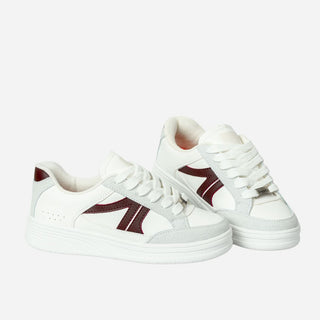 Tenis Blanco Suela Baja para Dama - BLANCO CON VINO MELBEC
