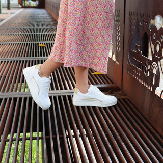 Tenis Blancos suela bajita para mujer - AMBER WHITE