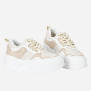 Tenis Plataforma Mujer - PRADILLA BEIGE