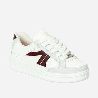 Tenis Blanco Suela Baja para Dama - BLANCO CON VINO MELBEC