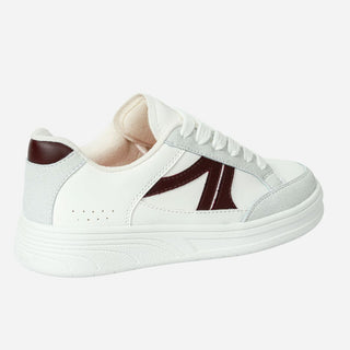 Tenis Blanco Suela Baja para Dama - BLANCO CON VINO MELBEC