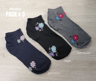 Pack x3 Medias Tobilleras para Mujer