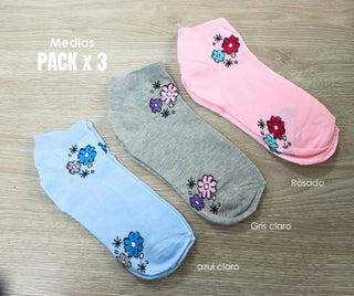 Pack x3 Medias Tobilleras para Mujer