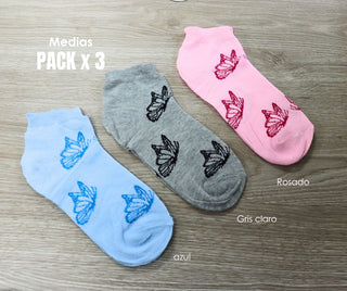 Pack x3 Medias Tobilleras para Mujer