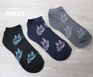 Pack x3 Medias Tobilleras para Mujer