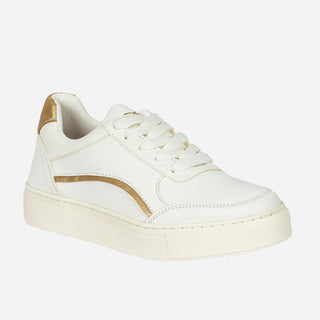 Tenis Blancos suela bajita para mujer - AMBER WHITE