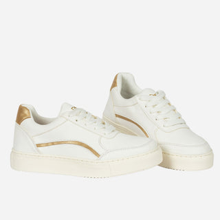 Tenis Blancos suela bajita para mujer - AMBER WHITE