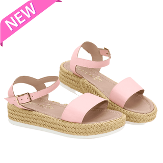 Sandalias rosada con plaforma y yute - Atena | FRESHKA CO