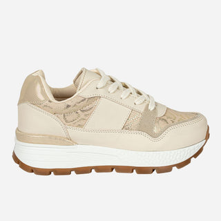 Tenis Animal Print Mujer Beige