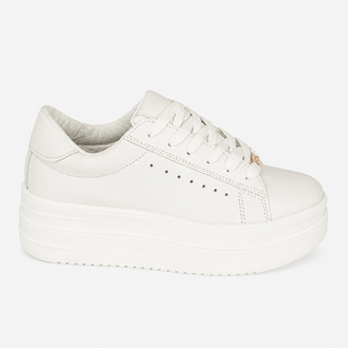 Tenis Blancos con plataforma para mujer - Vainilla