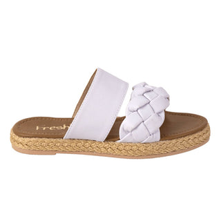 Sandalias Planas con Suela en Yute - Trenza Blanca | FRESHKA CO