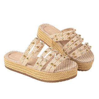 Sandalias de Plataforma con Yute - Perla | FRESHKA CO