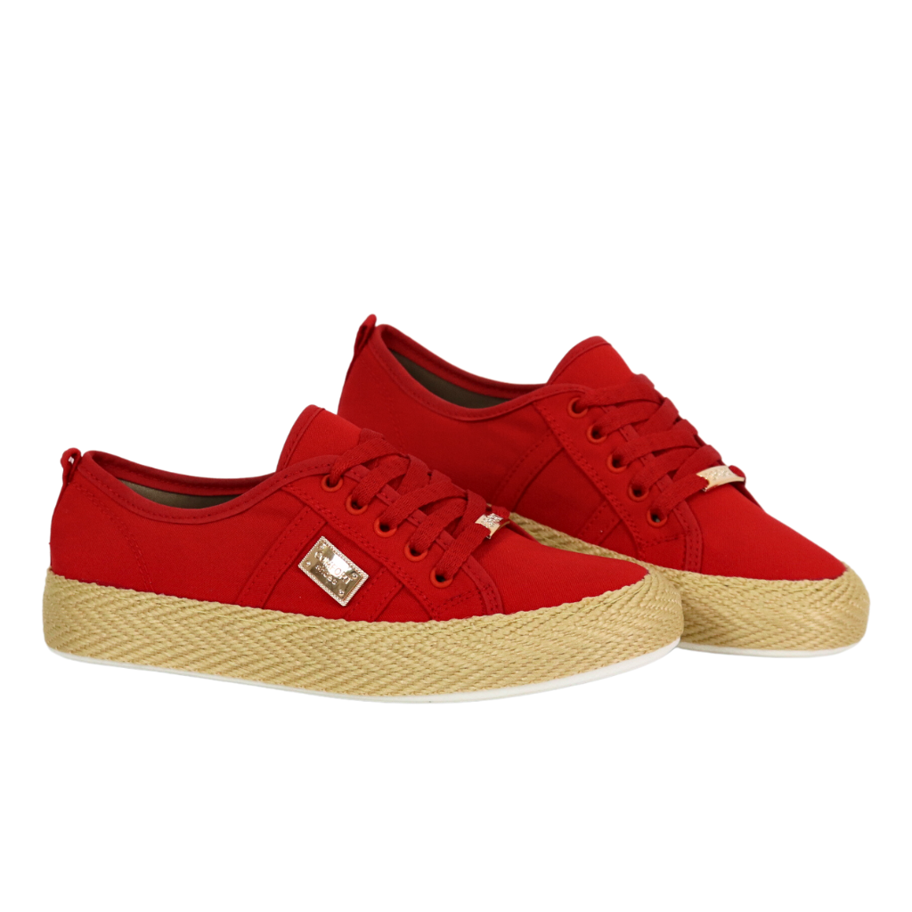 Zapatos Elegantes Zapatos De Moda Cali Tenis Rojos Mujer Edén