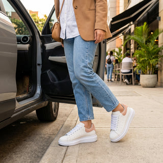 Tenis clásicos para mujer Blanco con Rosa - Queen