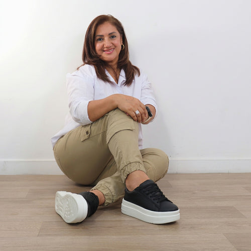 Tenis Negro para dama con Plataforma - Oreo