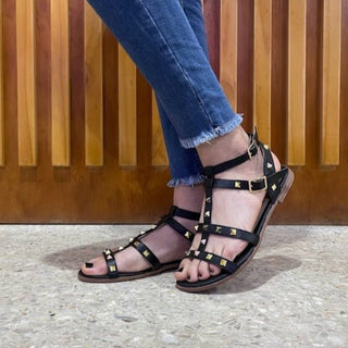 Sandalias de Taches planas - Luzmi negro | FRESHKA CO