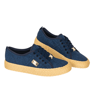 Tenis en tela color Denim y diseño clásico, con suela en Yute | FRESHKA CO