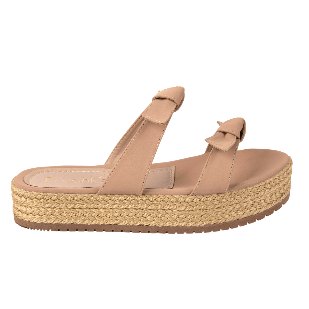 Sandalias Planas con Suela en Yute - Trenza Blanca