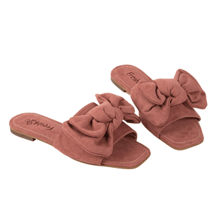 Sandalias Planas con Moño para Mujer - Olivia Guayaba | FRESHKA CO