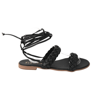 Sandalias Romanas planas - Cleopatra negra | FRESHKA CO