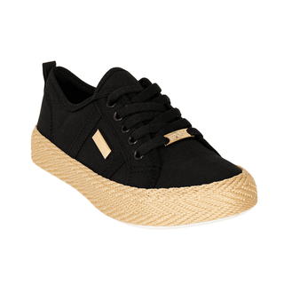 Tenis en Tela color Negro - Eden suela en Yute | FRESHKA CO