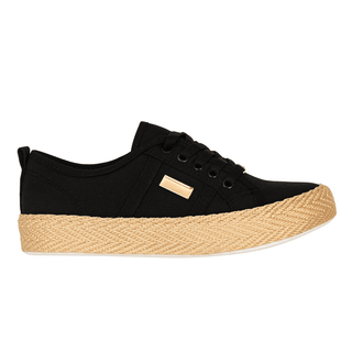 Tenis en Tela color Negro - Eden suela en Yute | FRESHKA CO