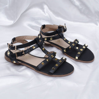 Sandalias de Taches planas - Luzmi negro | FRESHKA CO