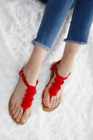 Sandalias Jazmin Roja | FRESHKA CO