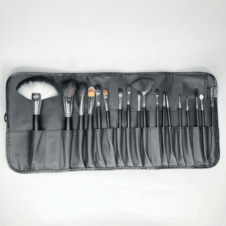 Set Brochas de Maquillaje x 18 piezas - Estuche Negro Tallado | FRESHKA CO